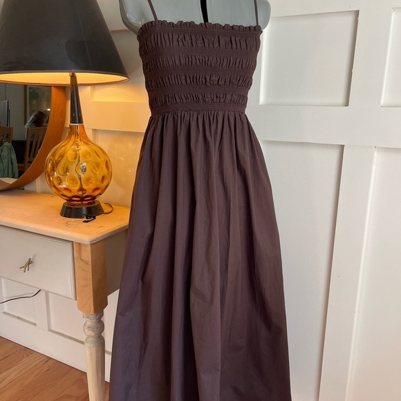 LOFT Strapless Brown Maxi Dress Size XXS - Picture 3 of 8